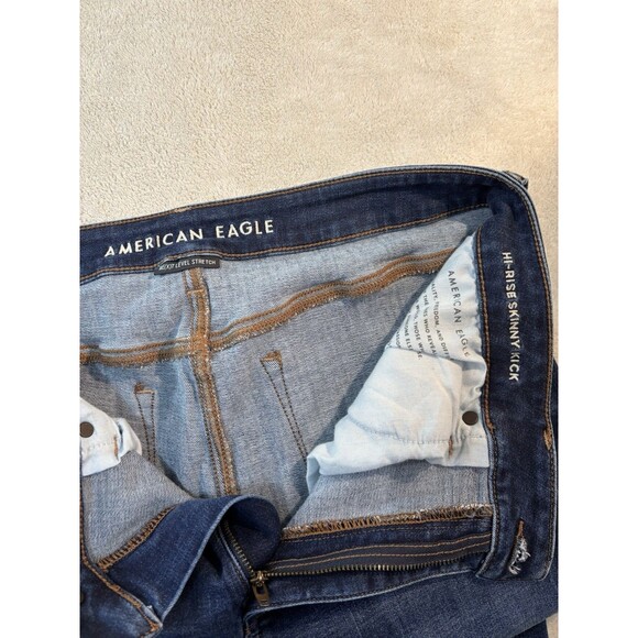 American Eagle Outfitters Women's Jeans, High Rise Skinny Kick Flare 12 Short - Picture 4 of 11